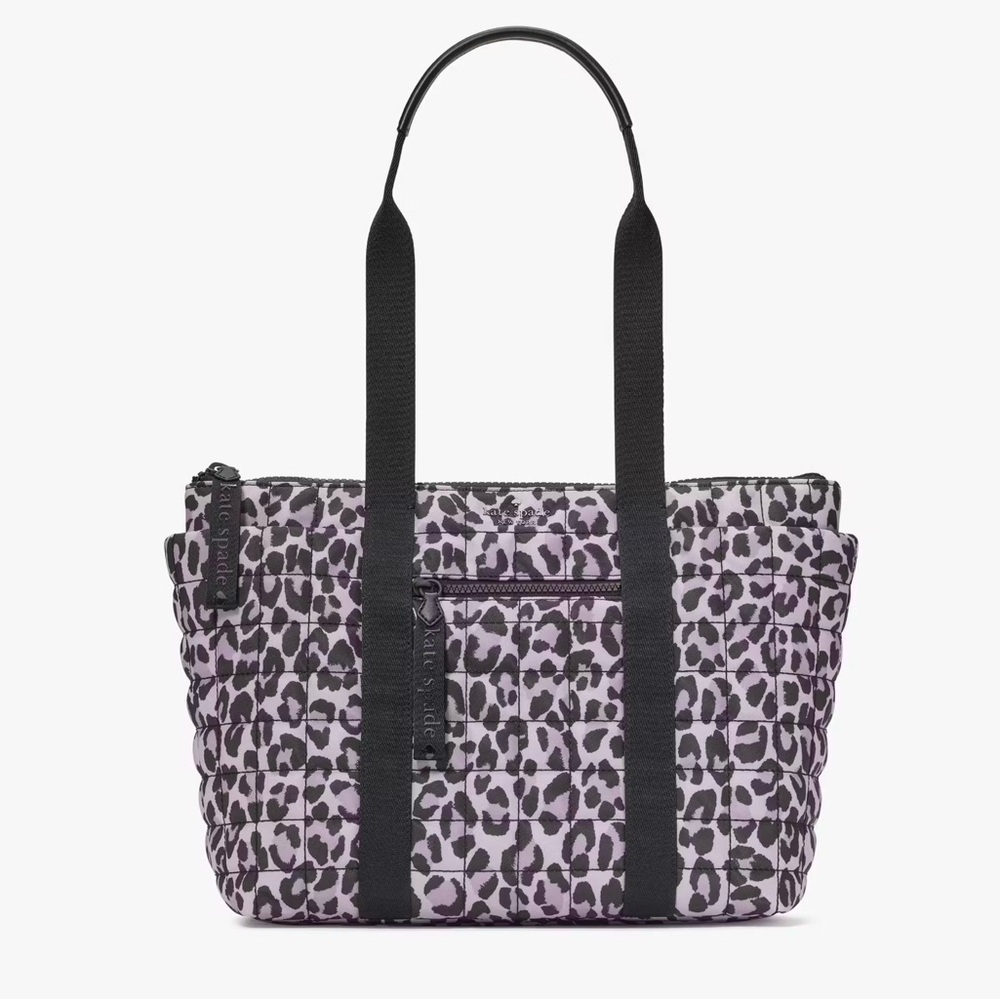♠️💜 KATE SPADE Camden Spotted Leopard Quilted Medium Tote Bag, Violet Mist - Picture 7 of 7